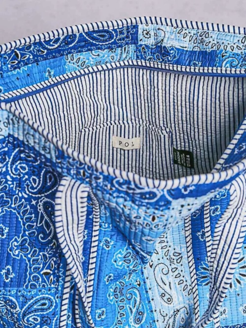 POL Coastal Blue Quilted Patchwork Tote 100% Cotton NWT - Picture 5 of 7
